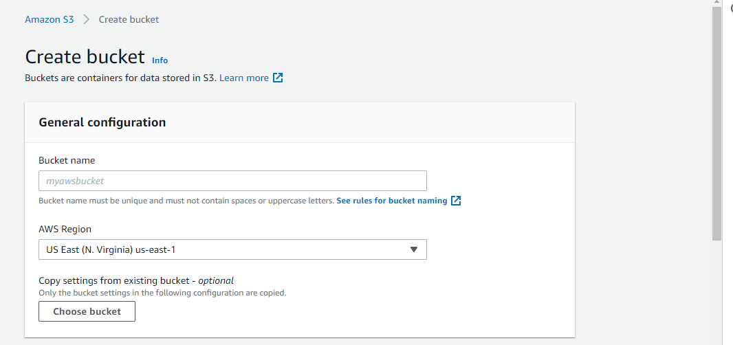 create s3 bucket